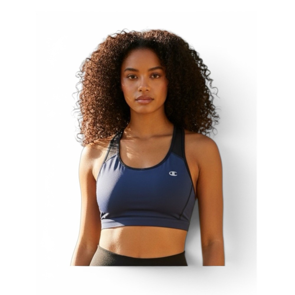Champion C9 Women's Racerback Sports Bra Medium Support S/B Blue Black
